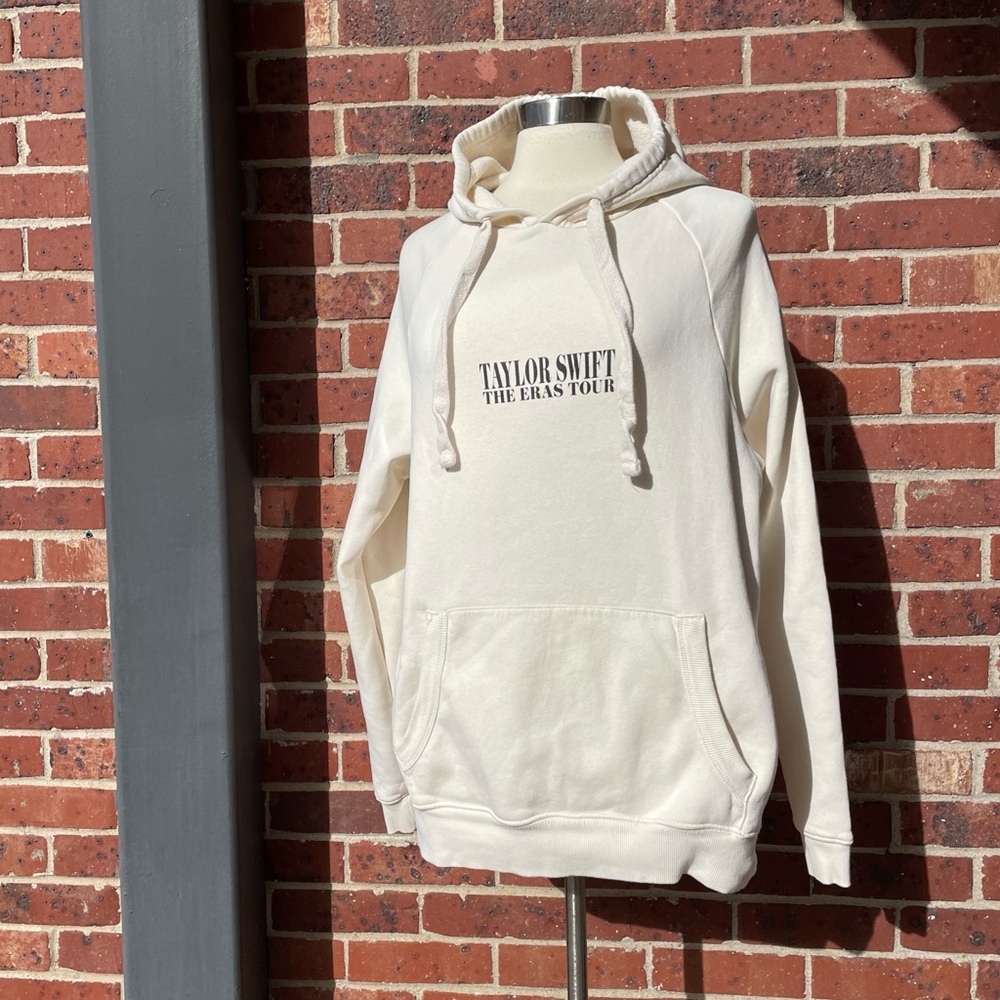 Taylor Swift The Eras Tour Cream Sweatshirt Hoodie Medium Cotton Blend - Picture 7 of 11